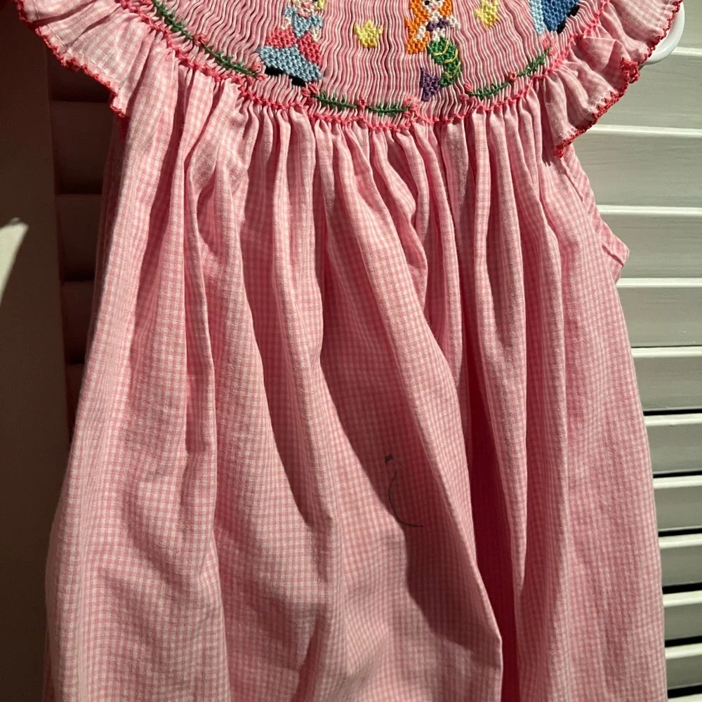Pink Smocked Princess GirlsDress - Picture 5 of 8
